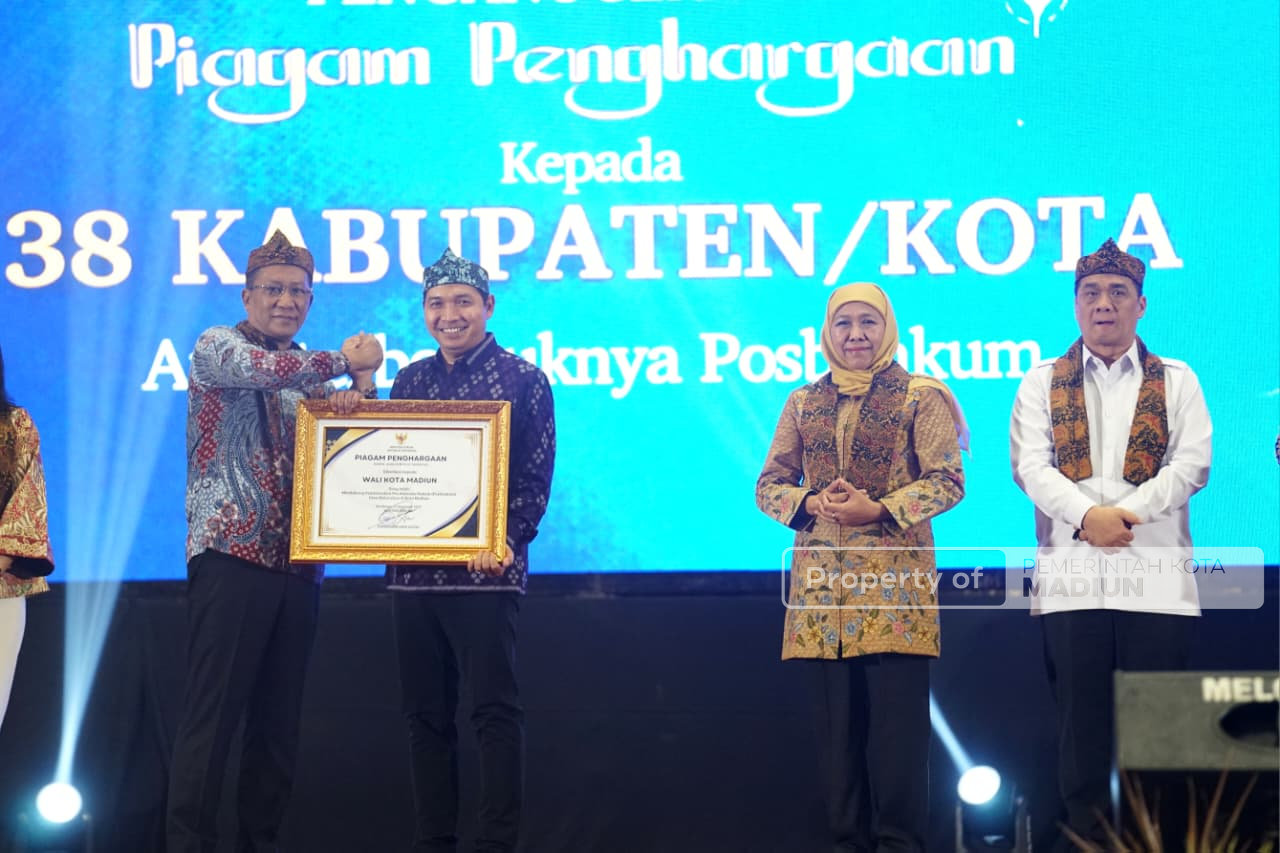 Terima Penghargaan dari Kemenkum, Kota Madiun Masuk Daerah Tercepat Pembentukan Posbankum