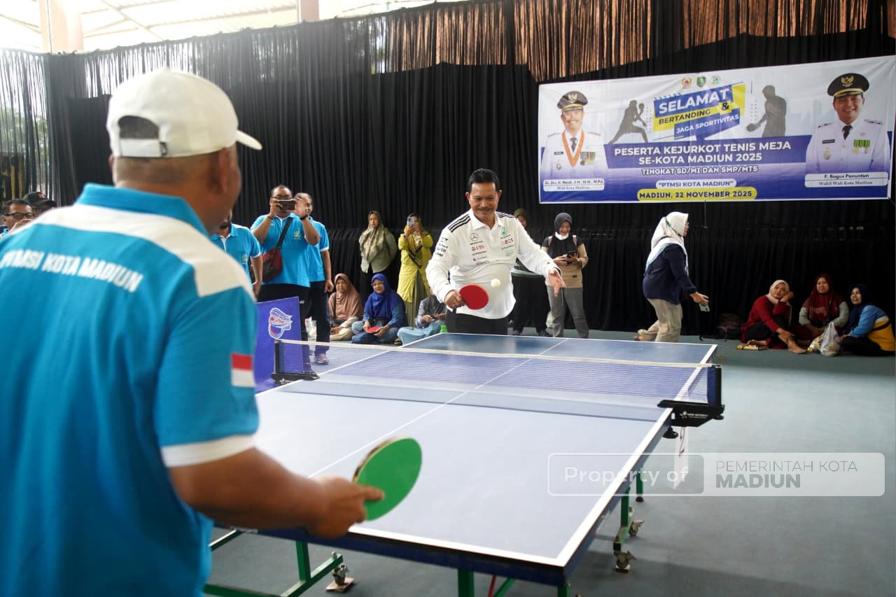 Kejurkot Tenis Meja 2025 Dibuka, Wali Kota Madiun Dorong Pembinaan Atlet Sejak Dini