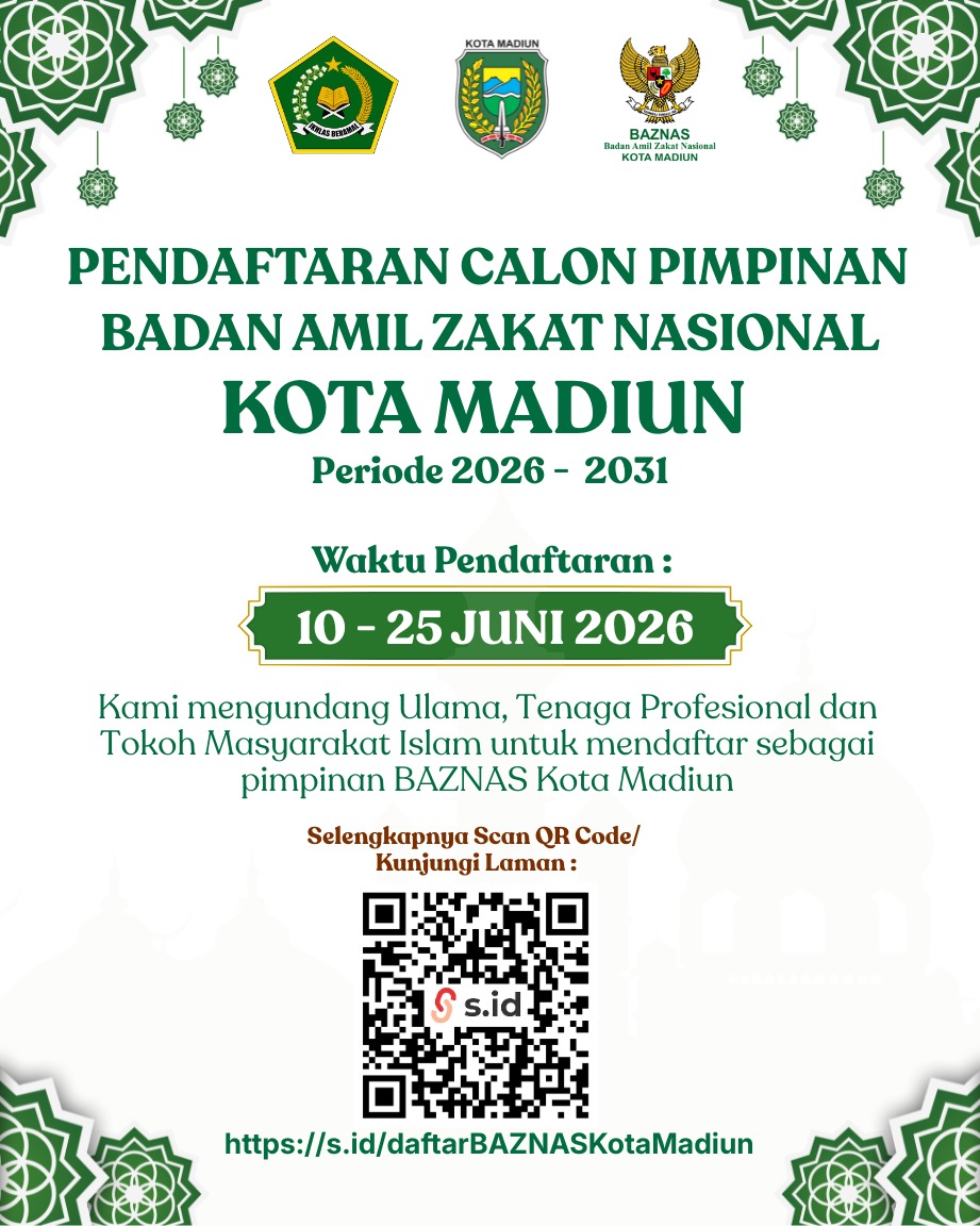 Pemerintah Kota Madiun Buka Pendaftaran Calon Pimpinan BAZNAS Periode 2026–2031