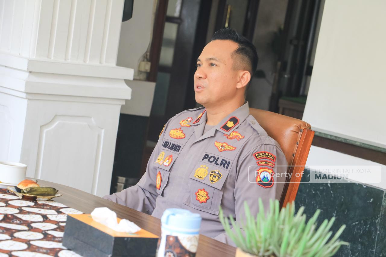 Jelang Tugas Belajar ke Luar Negeri, Wakapolres Madiun Kota Audiensi dengan Wali Kota