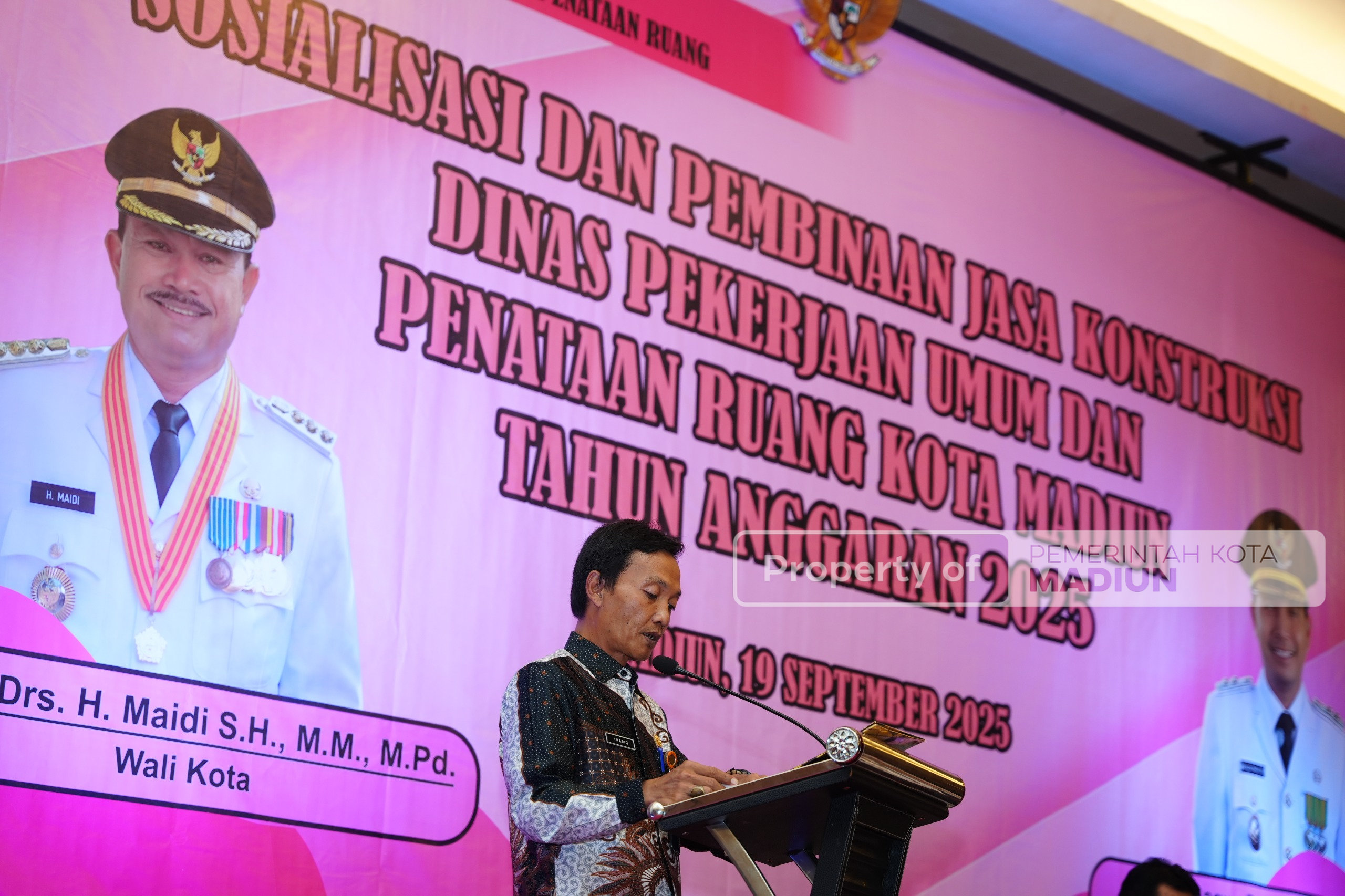 Hadiri Sosialisasi dan Pembinaan Jasa Konstruksi, Wali Kota Madiun: Pembangunan Hasil Kerja Sama Semua Pihak